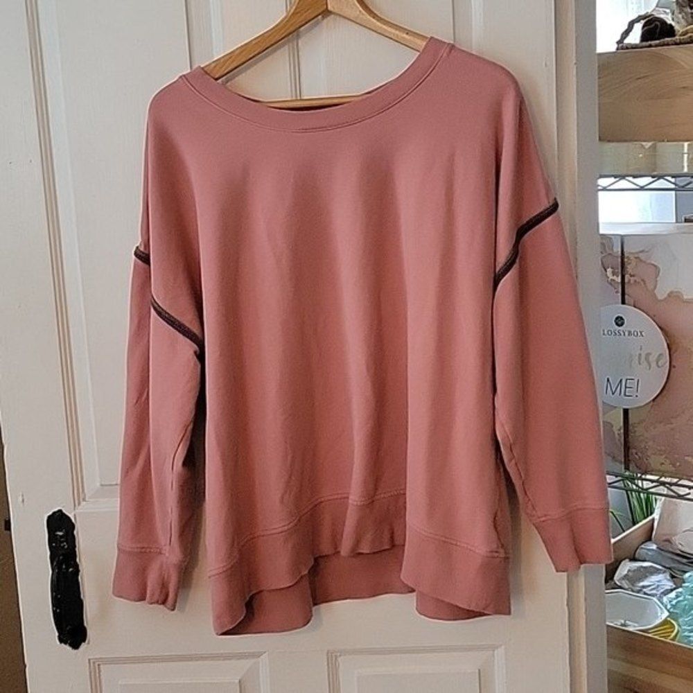 Denim & Co Naturals Peach Sweatshirt - 2X